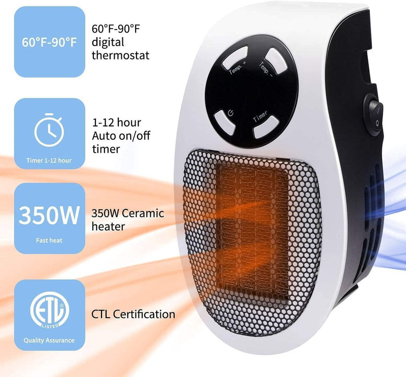 Best Compact Heater Wall Outlet Electric Heater - Kivo Store