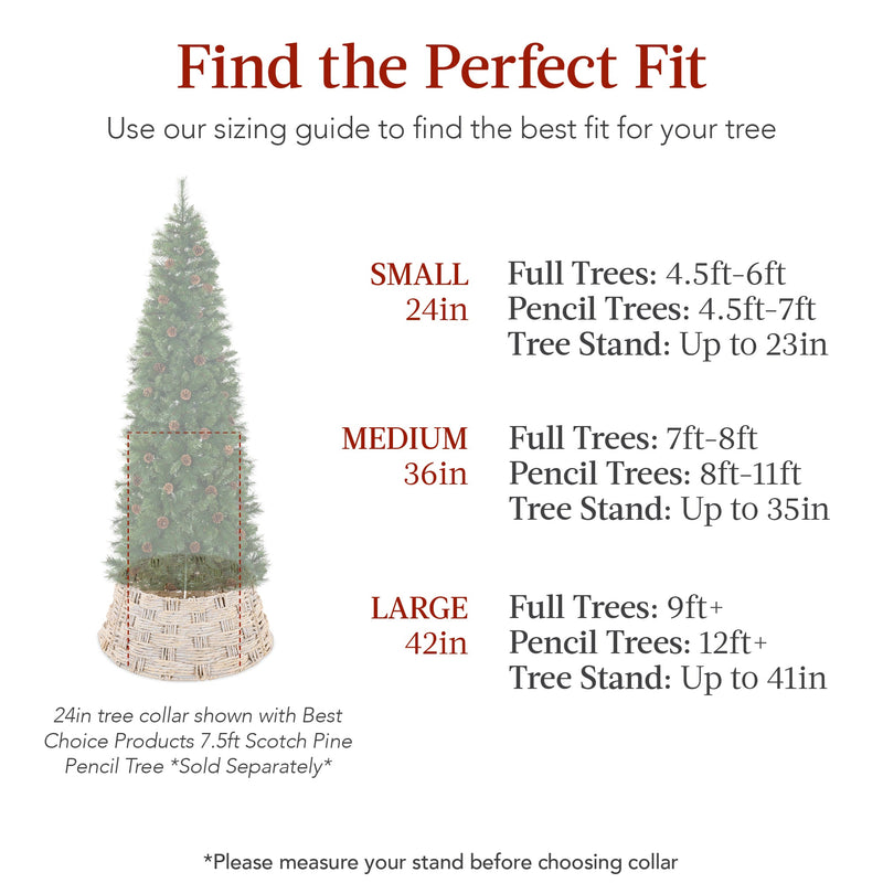 Basket Woven Hyacinth Christmas Holiday Tree Collar - 36in - Kivo Store