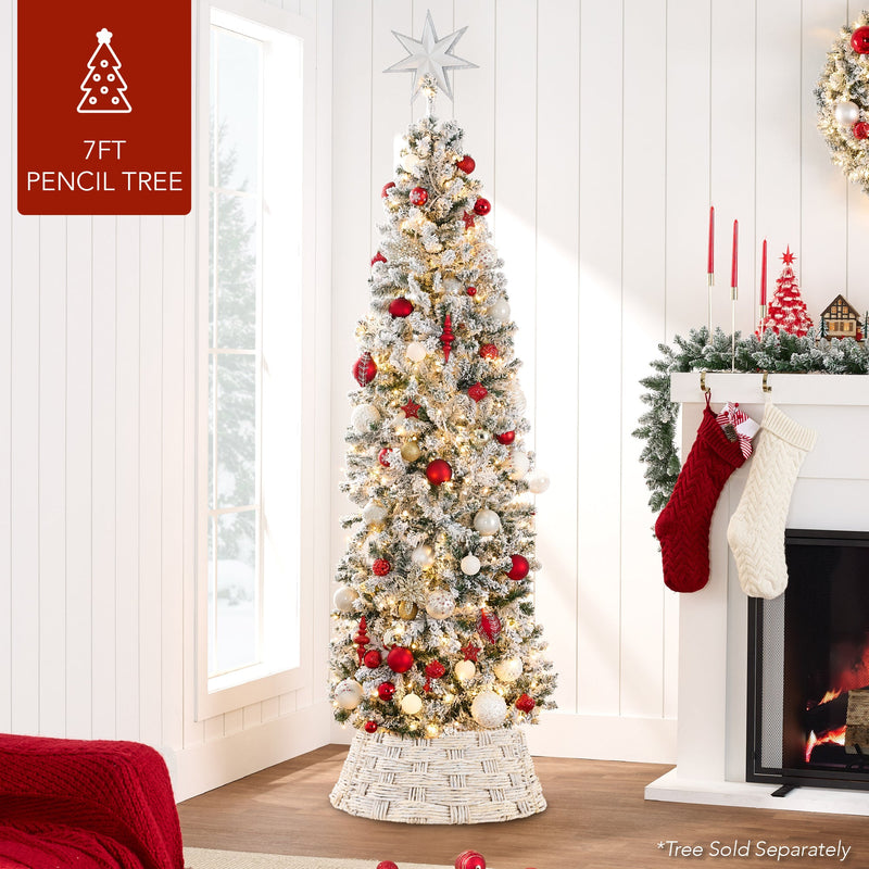 Basket Woven Hyacinth Christmas Holiday Tree Collar - 36in - Kivo Store