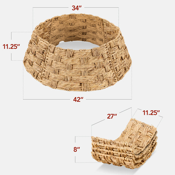 Basket Woven Hyacinth Christmas Holiday Tree Collar - 42in - Kivo Store