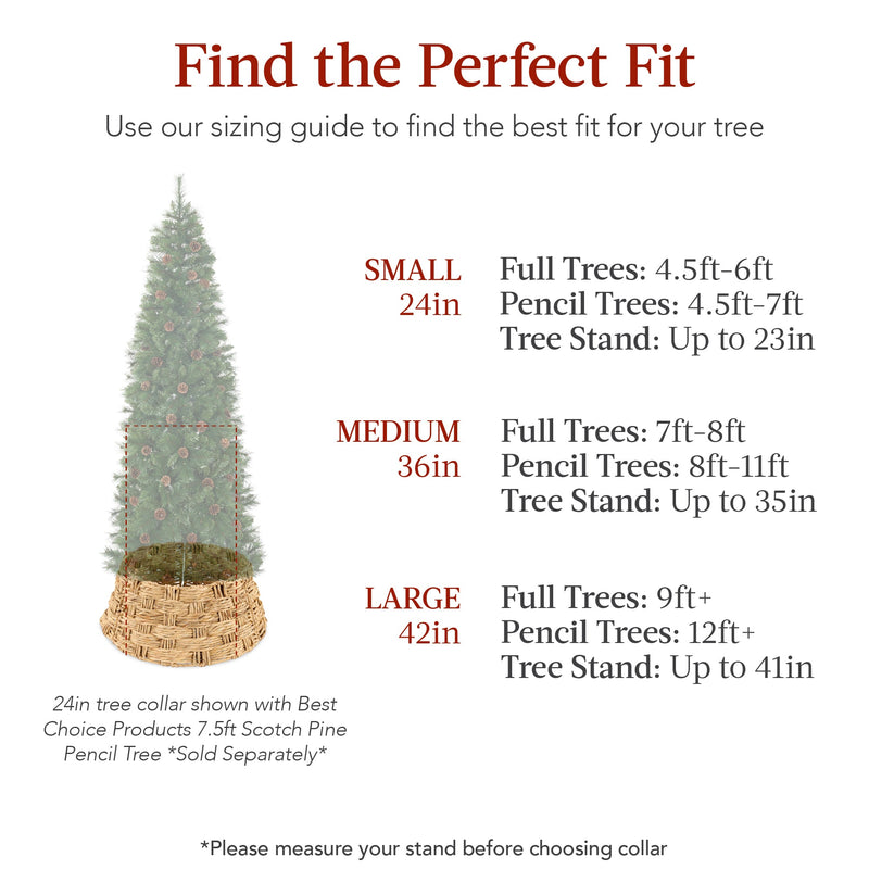 Basket Woven Hyacinth Christmas Holiday Tree Collar - 42in - Kivo Store