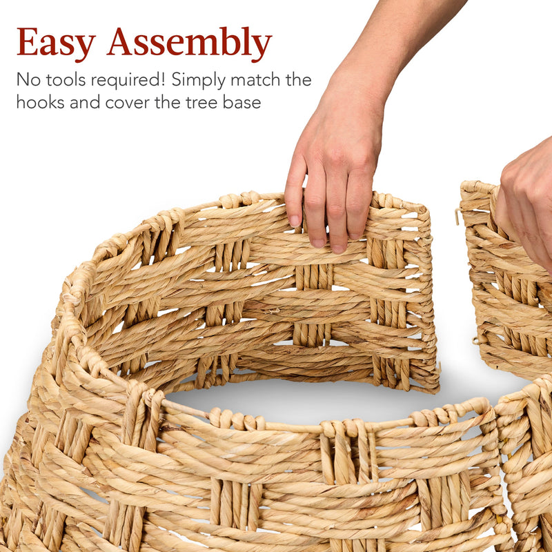 Basket Woven Hyacinth Christmas Holiday Tree Collar - 42in - Kivo Store