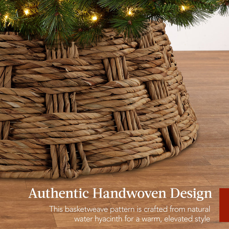 Basket Woven Hyacinth Christmas Holiday Tree Collar - 42in - Kivo Store