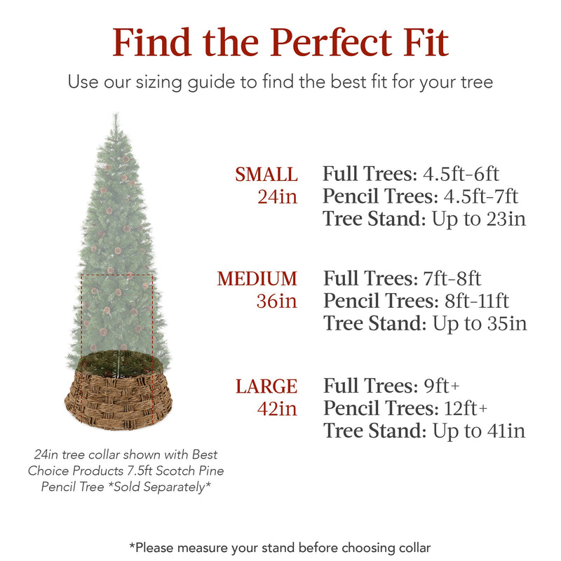 Basket Woven Hyacinth Christmas Holiday Tree Collar - 42in - Kivo Store