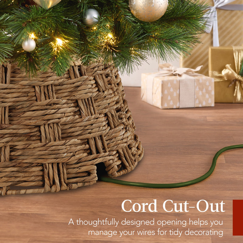 Basket Woven Hyacinth Christmas Holiday Tree Collar - 42in - Kivo Store