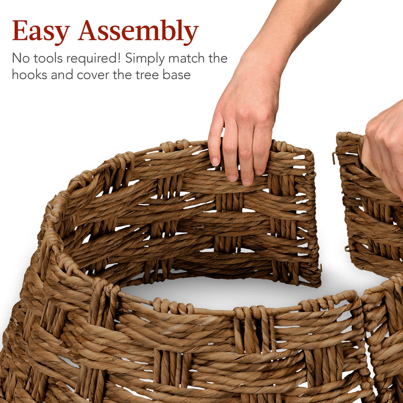 Basket Woven Hyacinth Christmas Holiday Tree Collar - 42in - Kivo Store