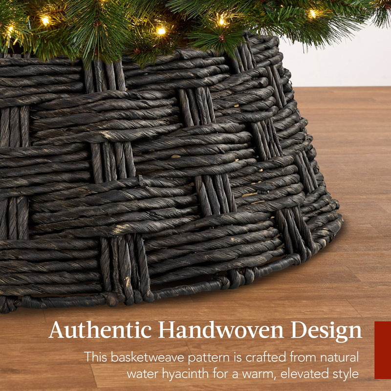 Basket Woven Hyacinth Christmas Holiday Tree Collar - 42in - Kivo Store
