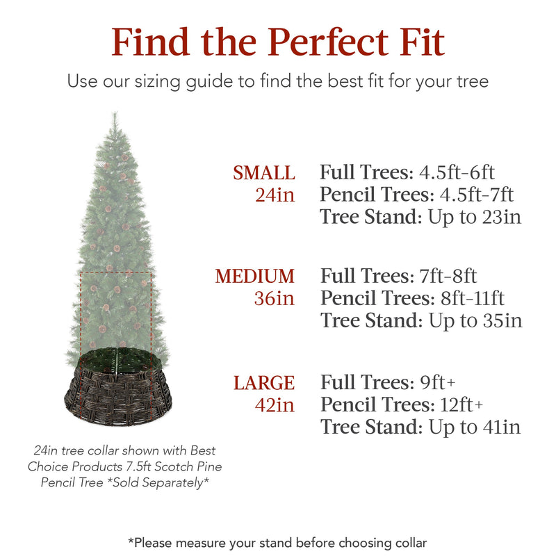 Basket Woven Hyacinth Christmas Holiday Tree Collar - 42in - Kivo Store