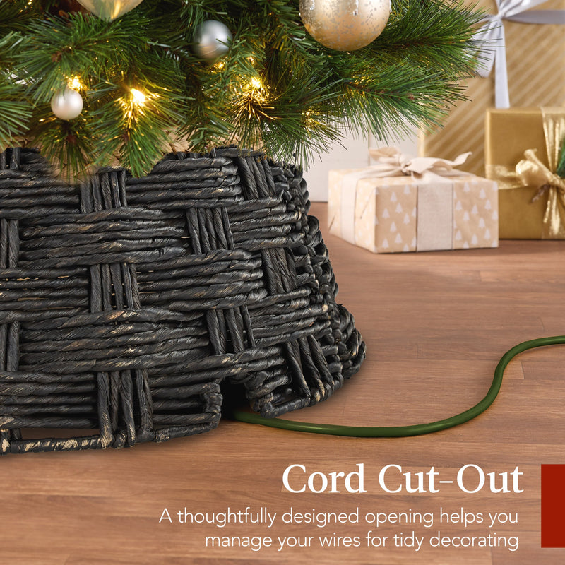 Basket Woven Hyacinth Christmas Holiday Tree Collar - 42in - Kivo Store
