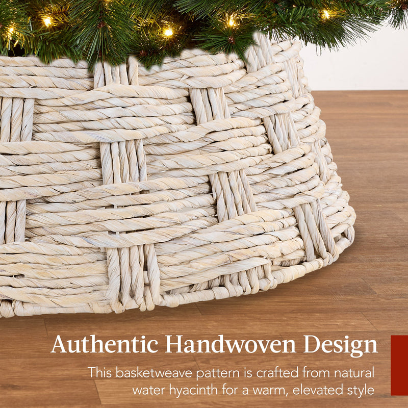 Basket Woven Hyacinth Christmas Holiday Tree Collar - 42in - Kivo Store