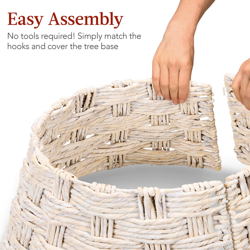 Basket Woven Hyacinth Christmas Holiday Tree Collar - 42in - Kivo Store