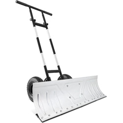 2-Wheel Snow Pusher w/ Adjustable Handle, Reflective Tape - 36in - Kivo Store