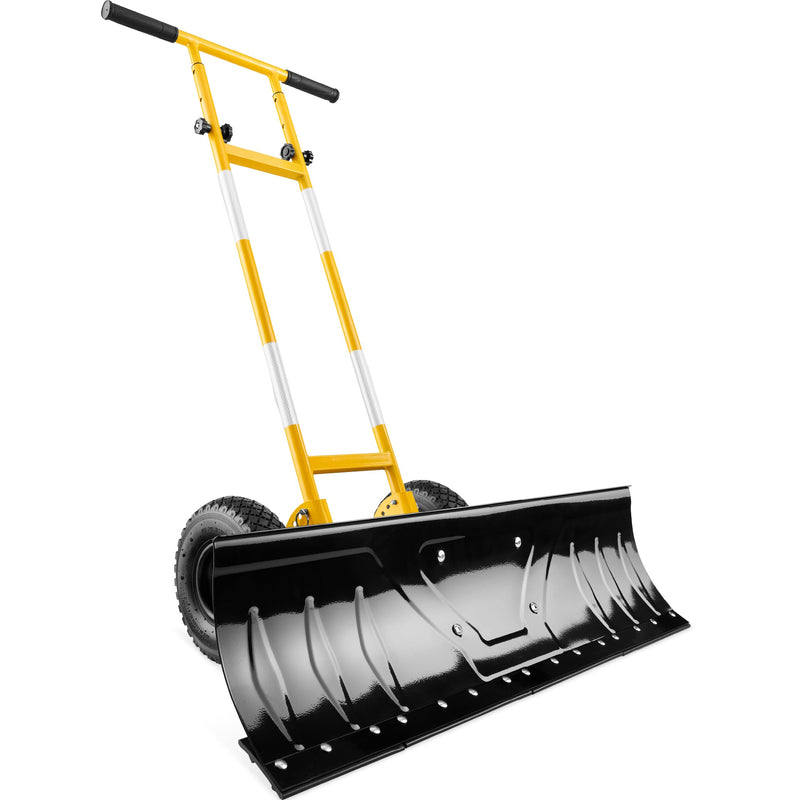 2-Wheel Snow Pusher w/ Adjustable Handle, Reflective Tape - 36in - Kivo Store