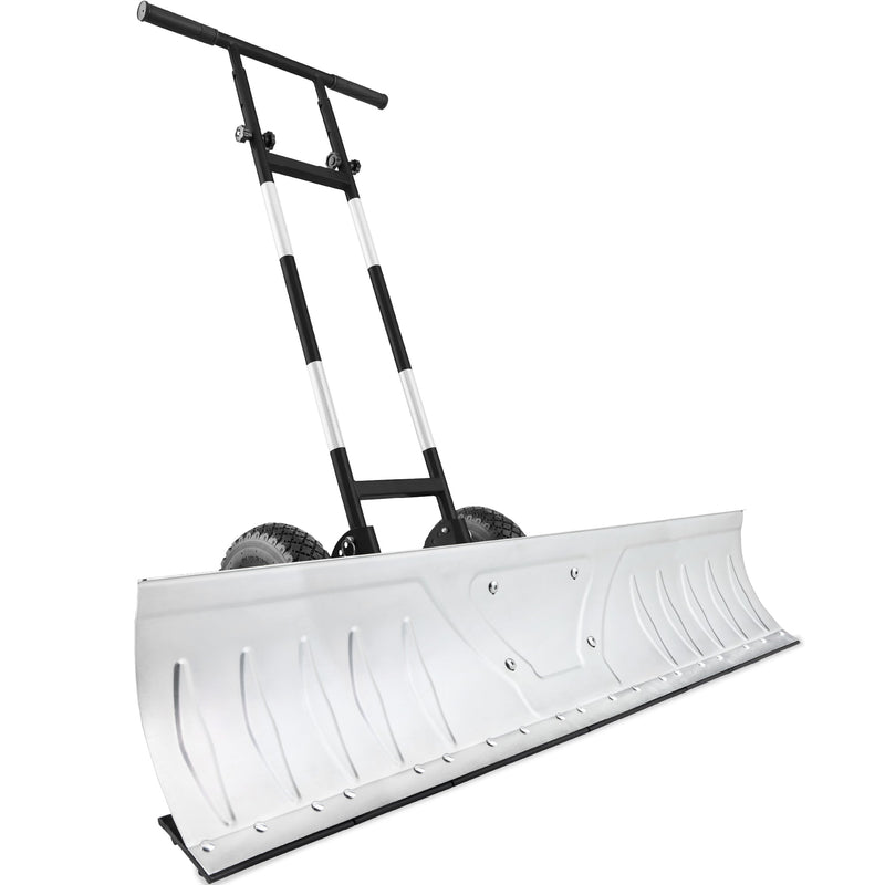 2-Wheel Snow Pusher w/ Adjustable Handle, Reflective Tape - 48in - Kivo Store