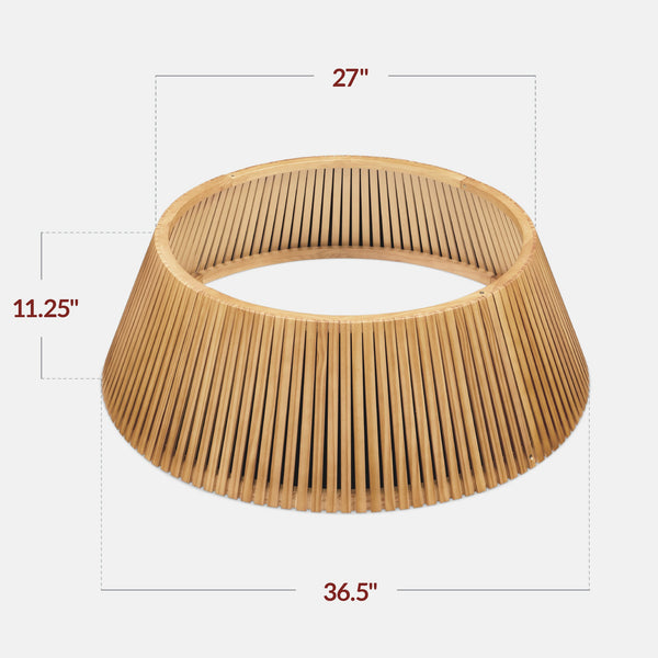 Christmas Tree Collar, Solid Wood Slatted Tree Accessory - 36in - Kivo Store
