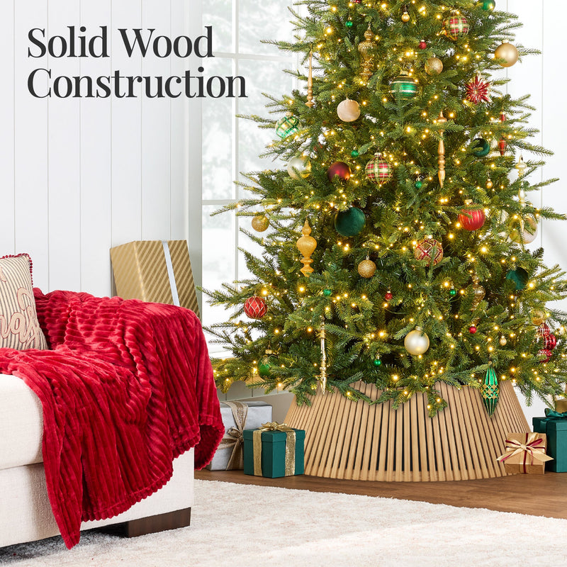 Christmas Tree Collar, Solid Wood Slatted Tree Accessory - 36in - Kivo Store