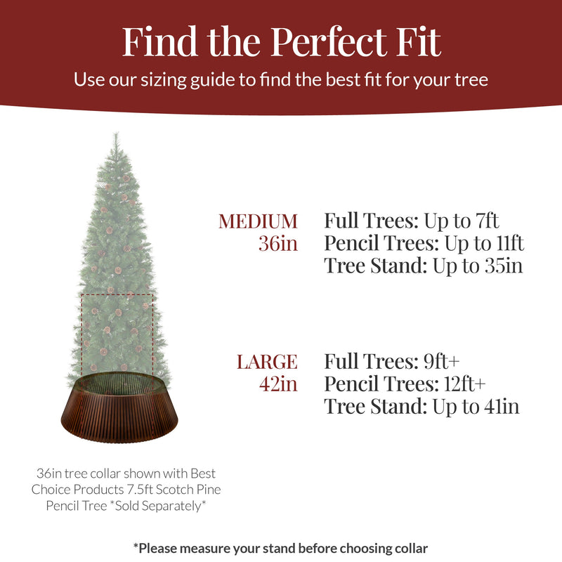 Christmas Tree Collar, Solid Wood Slatted Tree Accessory - 36in - Kivo Store