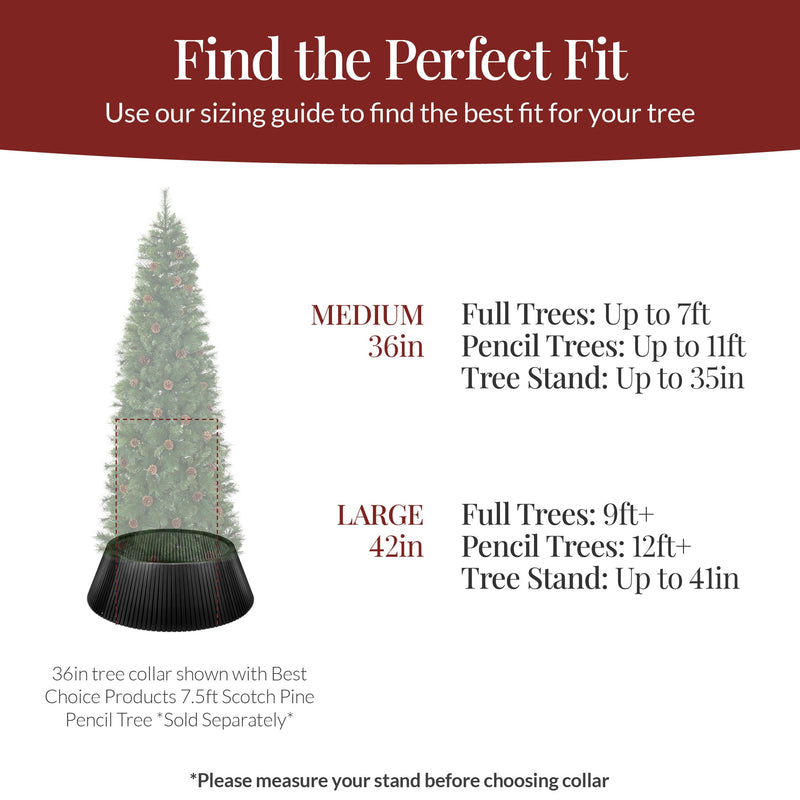 Christmas Tree Collar, Solid Wood Slatted Tree Accessory - 42in - Kivo Store