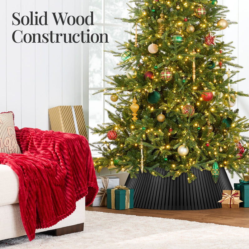 Christmas Tree Collar, Solid Wood Slatted Tree Accessory - 42in - Kivo Store