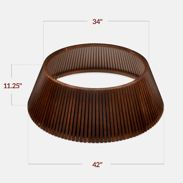 Christmas Tree Collar, Solid Wood Slatted Tree Accessory - 42in - Kivo Store