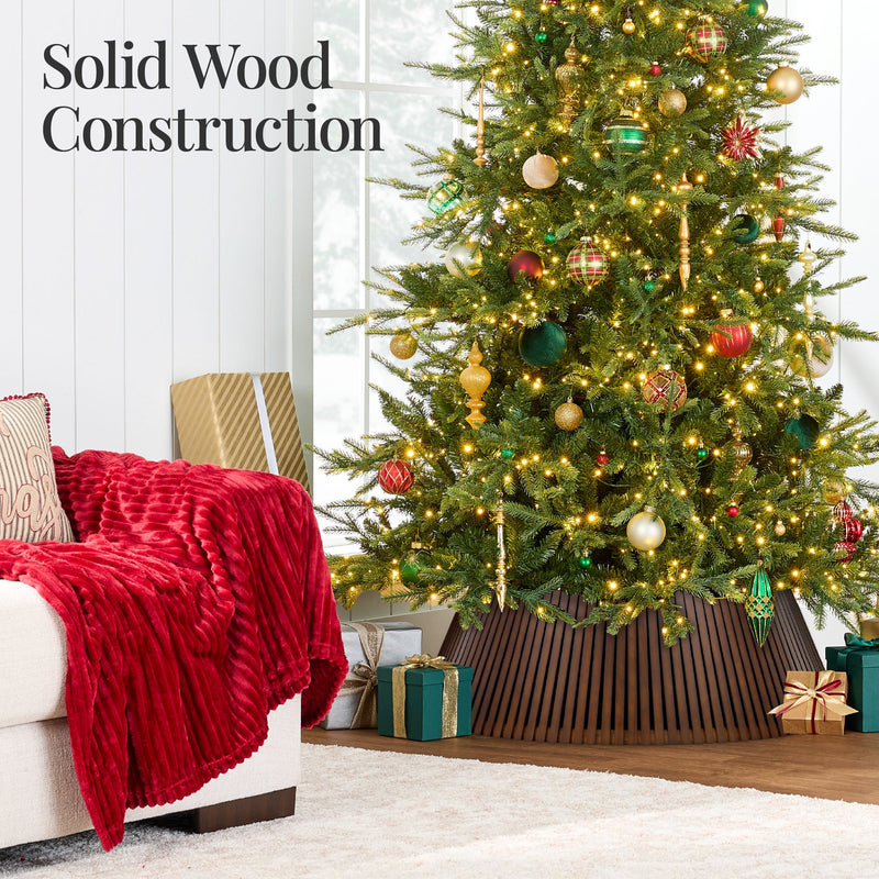 Christmas Tree Collar, Solid Wood Slatted Tree Accessory - 42in - Kivo Store