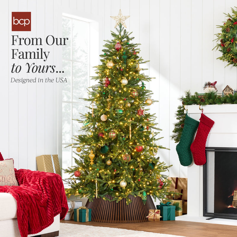 Christmas Tree Collar, Solid Wood Slatted Tree Accessory - 42in - Kivo Store