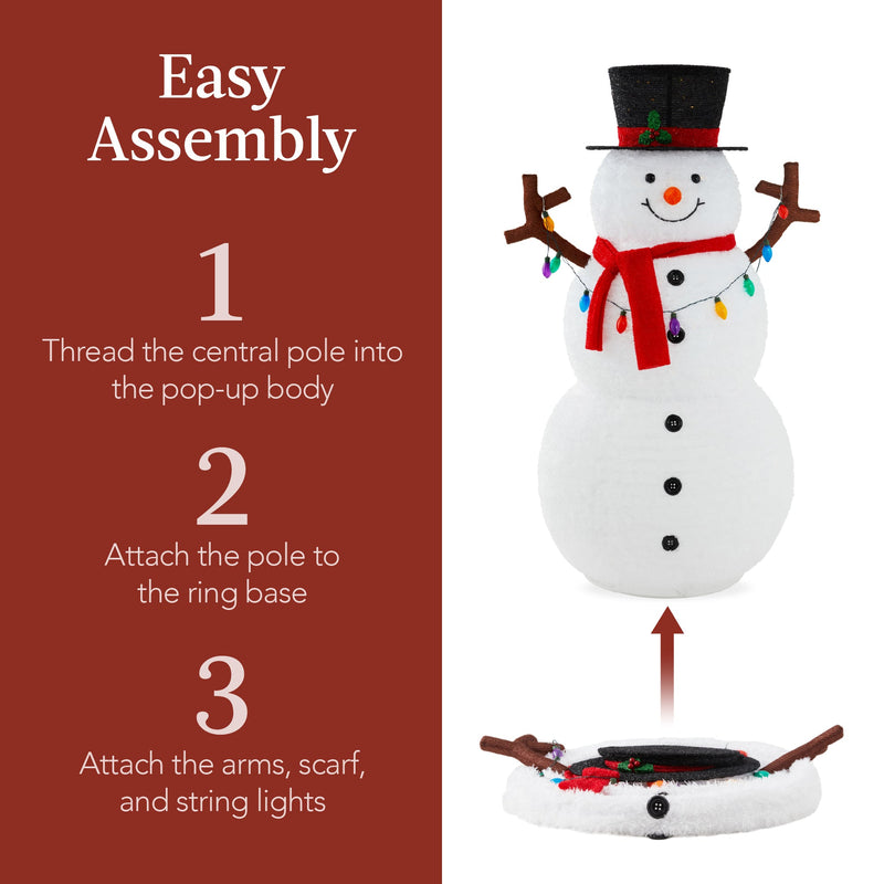 Lighted Pop-Up Snowman Outdoor Christmas Decoration w/ LED Lights - Kivo Store