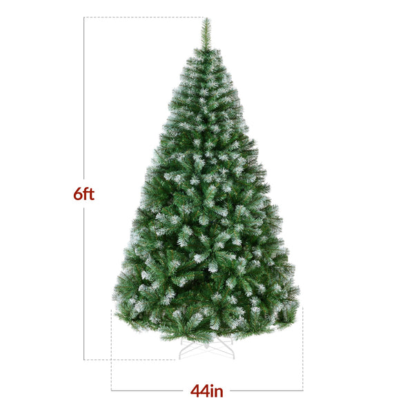 Artificial Frosted Pine Christmas Tree, Unlit Pine Design w/Easy Assembly - Kivo Store