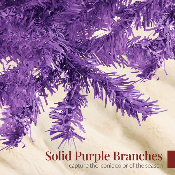 Artificial Purple Christmas Tree, Unlit Pine Design w/Easy Assembly - Kivo Store