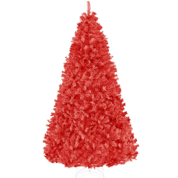 Artificial Red Christmas Tree, Unlit Pine Design w/Easy Assembly - Kivo Store
