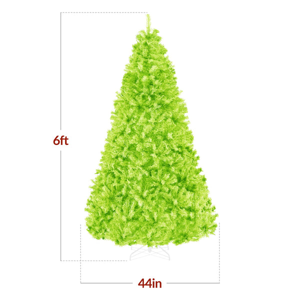 Artificial Lime Green Christmas Tree, Unlit Pine Design w/Easy Assembly - Kivo Store