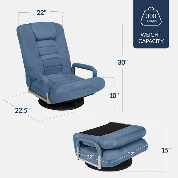 Gaming Floor Chair w/ 360-Degree Swivel, Armrest, Adjustable Backrest - Kivo Store