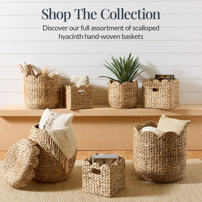 Scalloped 3PC Water Hyacinth Nesting Baskets - Kivo Store
