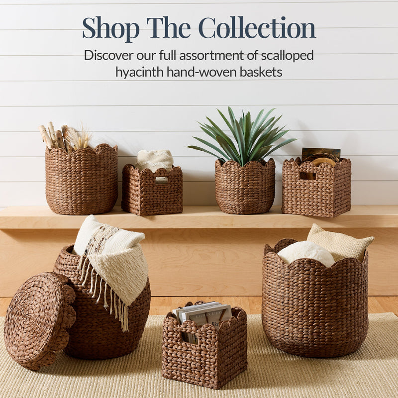 Scalloped 3PC Water Hyacinth Nesting Baskets - Kivo Store