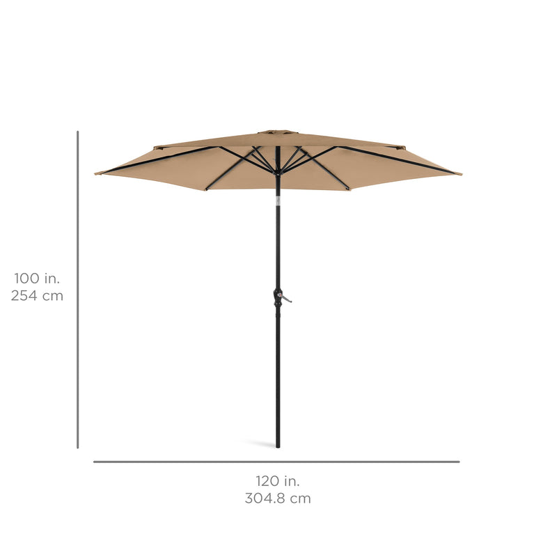 Outdoor Steel Market Patio Umbrella Decoration w/ Tilt, Crank Lift - 10ft - Kivo Store