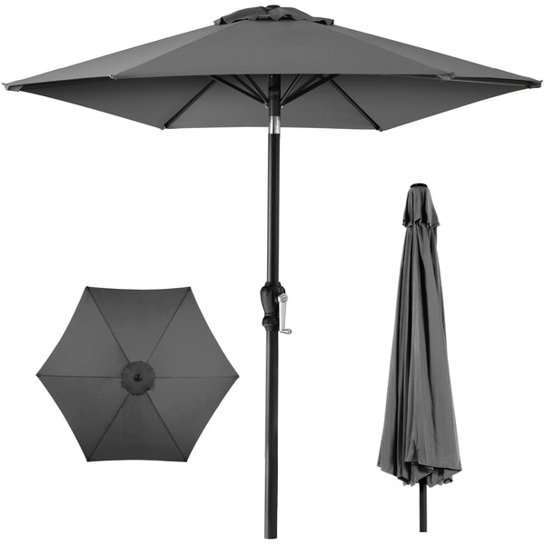 Outdoor Steel Market Patio Umbrella Decoration w/ Tilt, Crank Lift - 10ft - Kivo Store