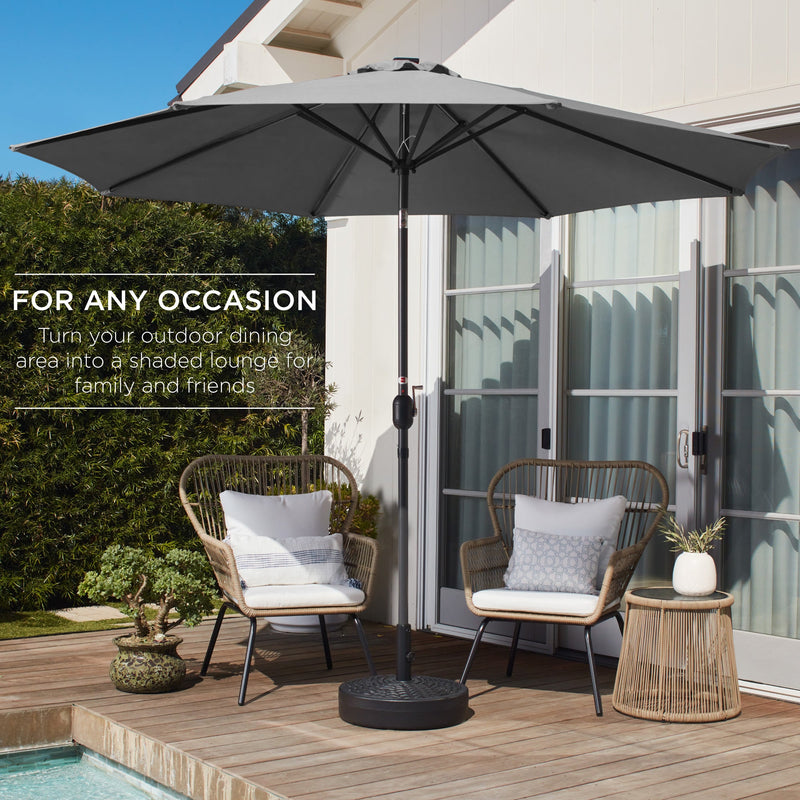 Outdoor Steel Market Patio Umbrella Decoration w/ Tilt, Crank Lift - 10ft - Kivo Store