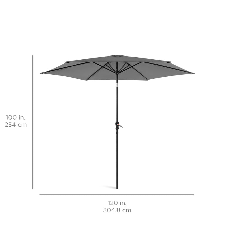 Outdoor Steel Market Patio Umbrella Decoration w/ Tilt, Crank Lift - 10ft - Kivo Store