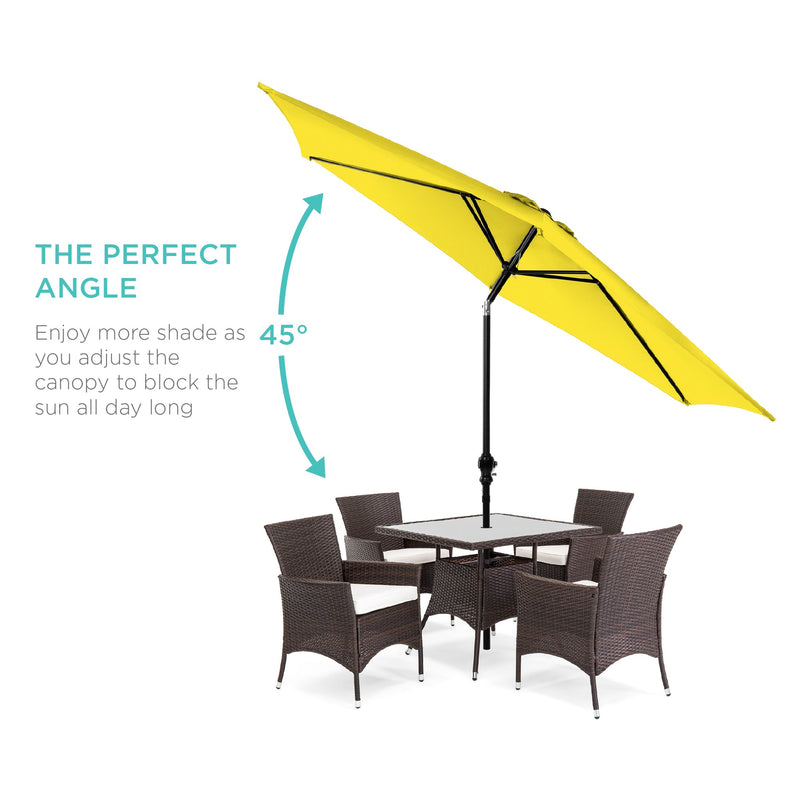 Outdoor Steel Market Patio Umbrella Decoration w/ Tilt, Crank Lift - 10ft - Kivo Store