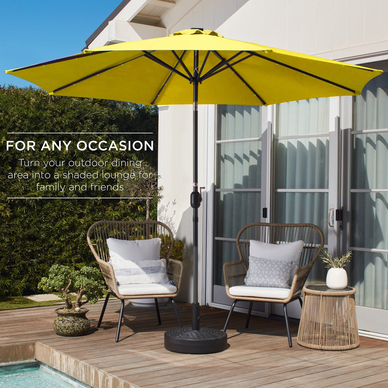 Outdoor Steel Market Patio Umbrella Decoration w/ Tilt, Crank Lift - 10ft - Kivo Store