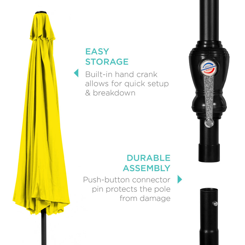 Outdoor Steel Market Patio Umbrella Decoration w/ Tilt, Crank Lift - 10ft - Kivo Store