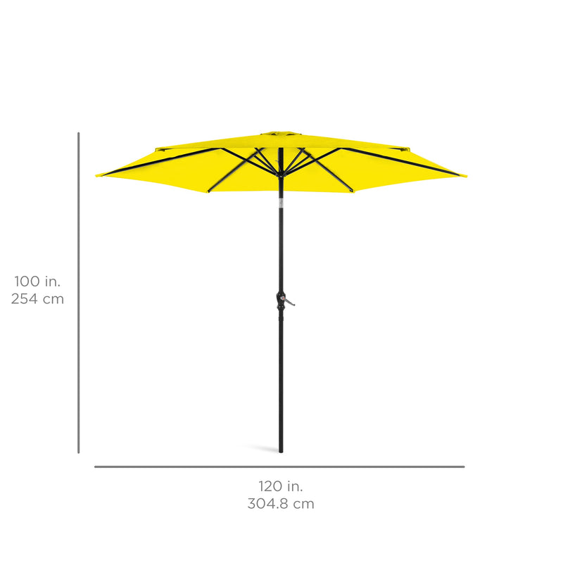 Outdoor Steel Market Patio Umbrella Decoration w/ Tilt, Crank Lift - 10ft - Kivo Store