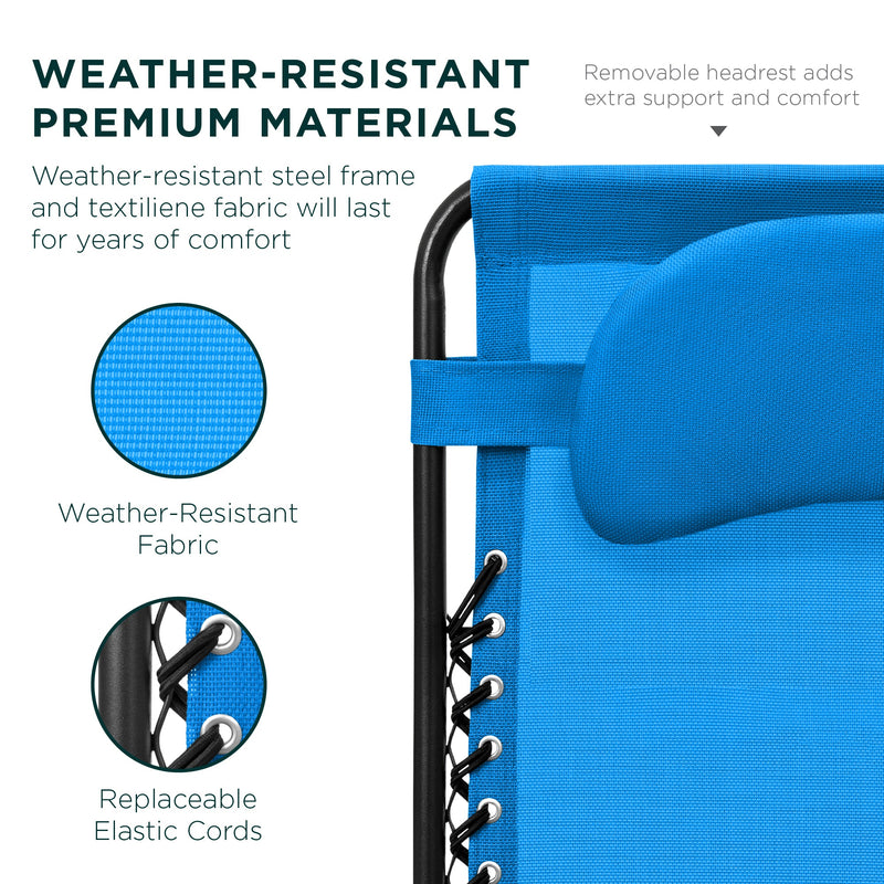 Oversized Reclining Zero Gravity Chair Lounger w/ Cup Holder, Pillow