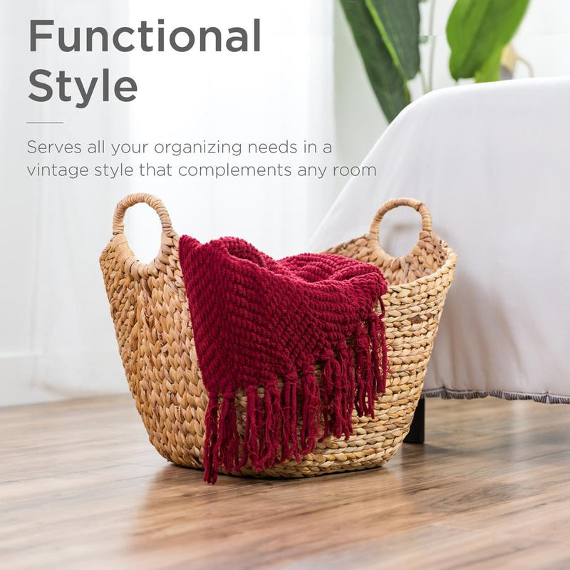 Large Multi-Purpose Seagrass Storage Basket w/ Handles - Kivo Store