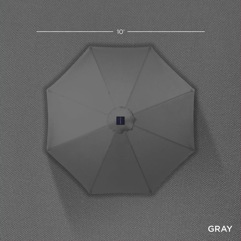 Solar LED Lighted Patio Umbrella w/ Tilt Adjustment, UV-Resistant - 10ft