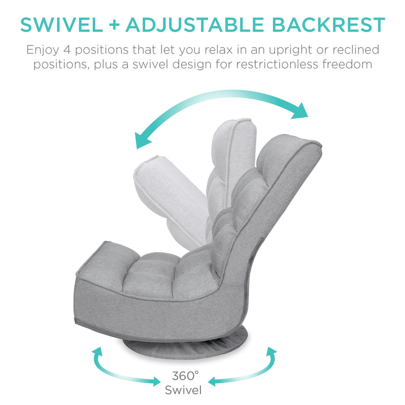 Folding Floor Gaming Chair w/ 360-Degree Swivel, 4 Adjustable Positions