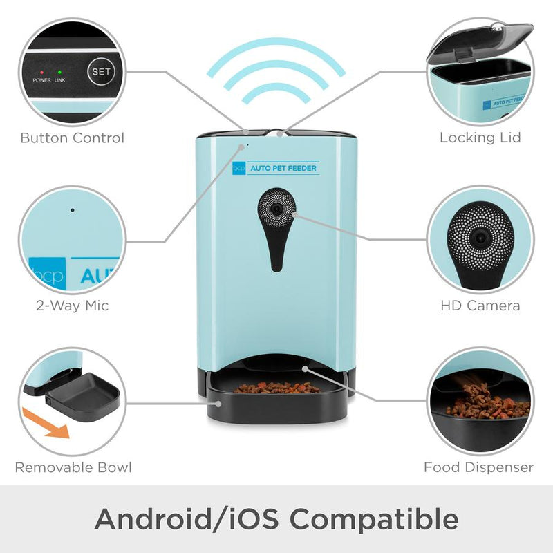 4.5L Smart Automatic Pet Feeder w/ Camera, App, Portion Control, 2-Way Audio - Kivo Store