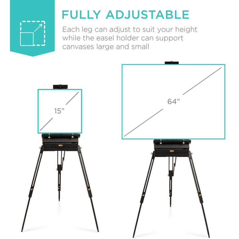 Portable Wooden French Easel w/ 33pc Beginners Kit - Kivo Store