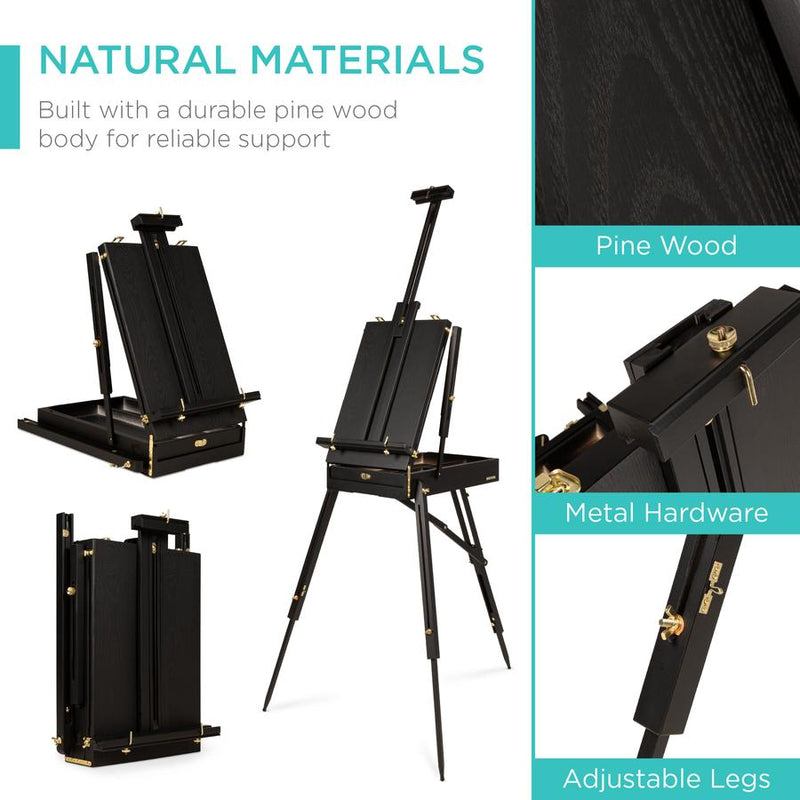 Portable Wooden French Easel w/ 33pc Beginners Kit - Kivo Store