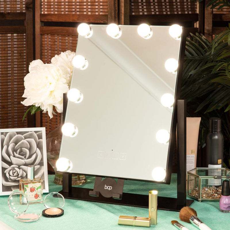 Hollywood Vanity Mirror w/ Speaker, LED Lights, 3 Color Temps, Phone Stand - Kivo Store